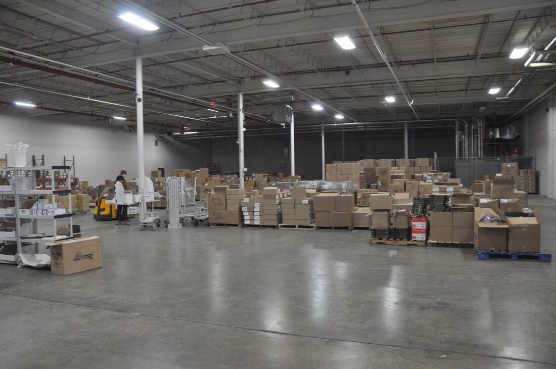 Photo of a partially filled warehouse